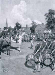 Lesen der Erklärung vor Washingtons Armee, New York, 9. Juli 1776, Illustration aus 